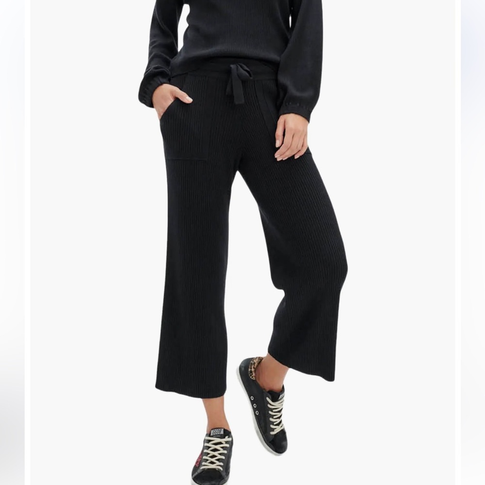 Splendid Georgie Ribbed Wide Leg Crop Sweater Pants NWT - Picture 6 of 16
